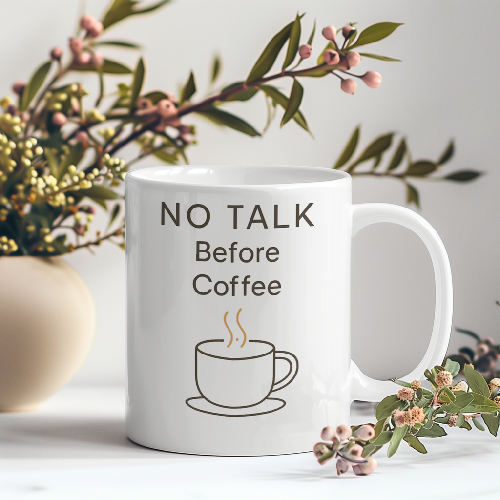 No Talking Before Coffee Strict Policy Coffee Mug | Funny Gift | Ceramic Mug