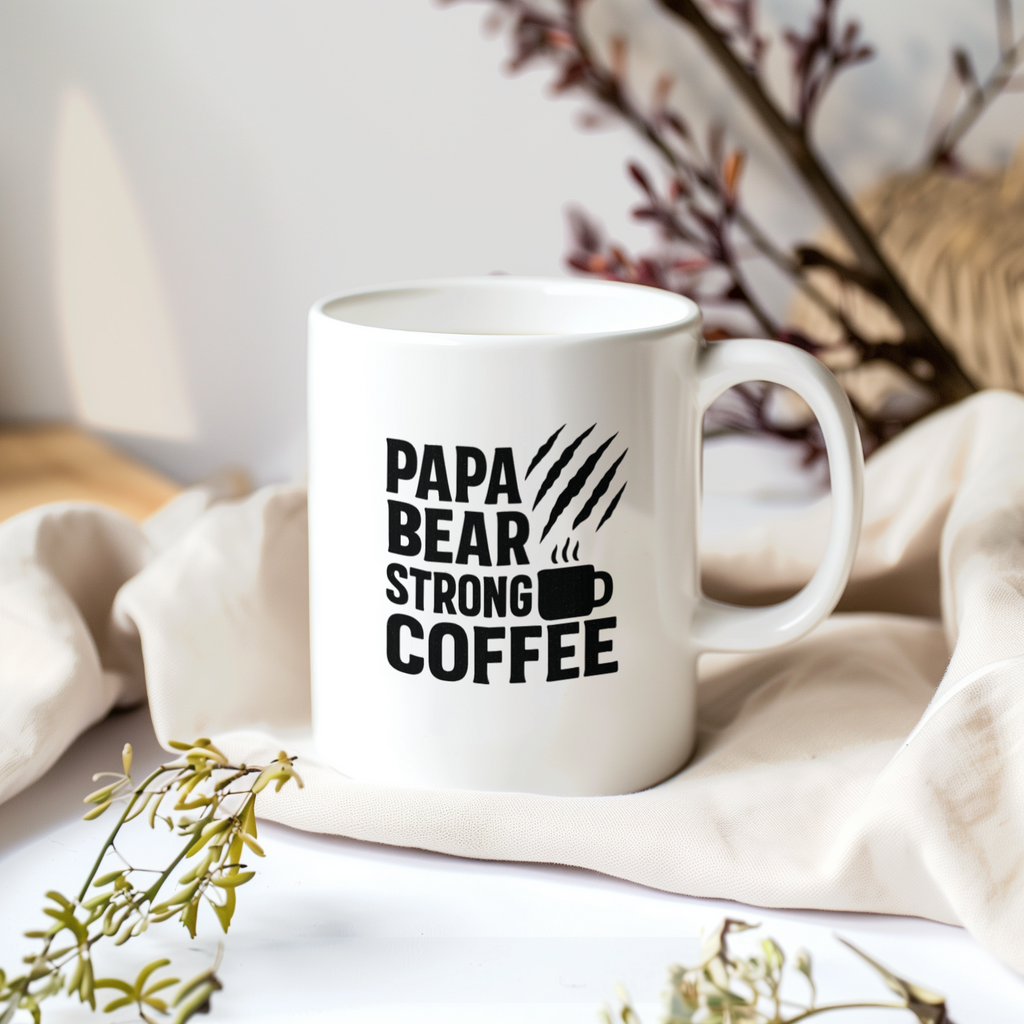 Papa Bear Strong Coffee Coffee Mug | Coffee Lover Gift | Ceramic Mug