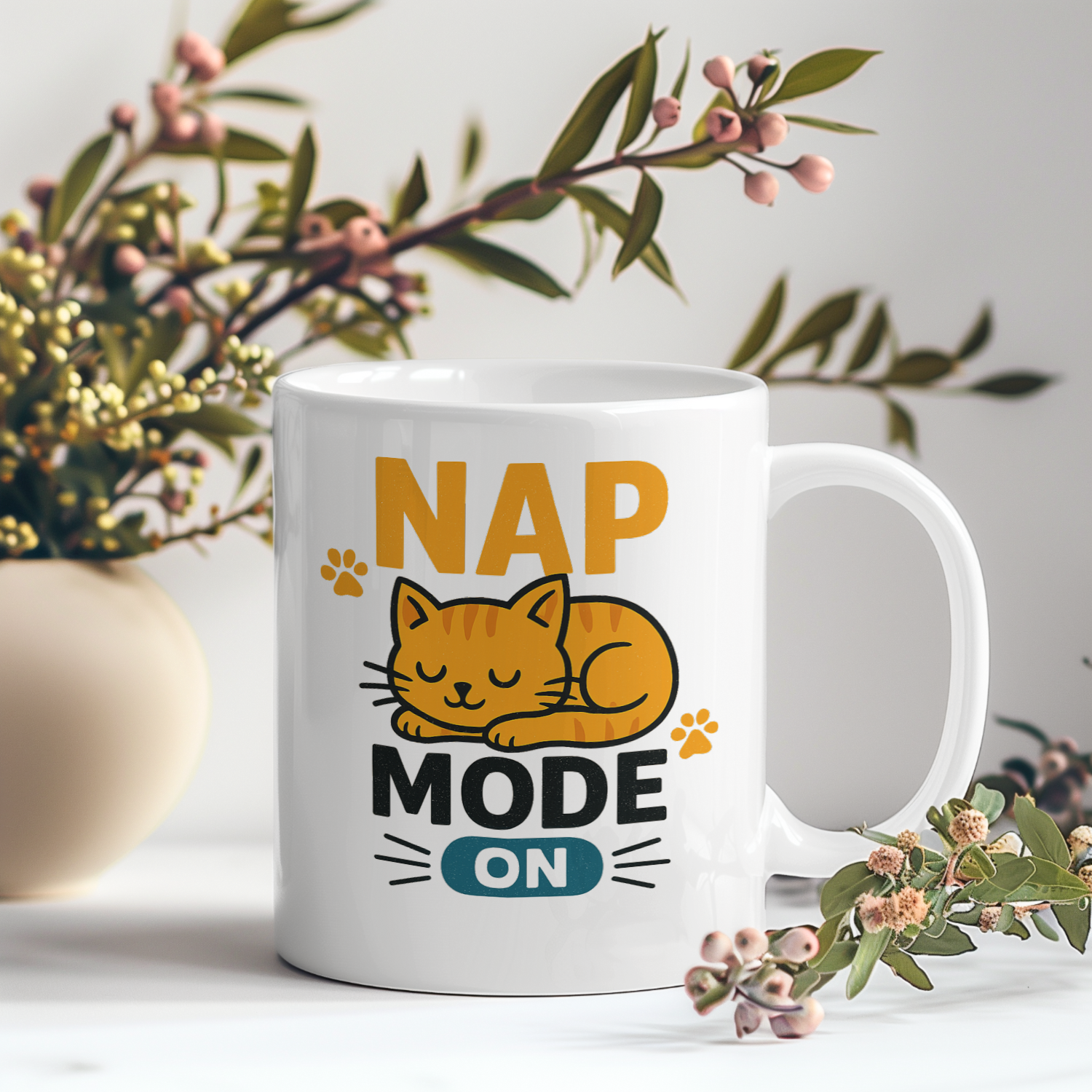 Cat Nap Mode Loading Coffee Mug | Funny Cat Gift | Ceramic Mug