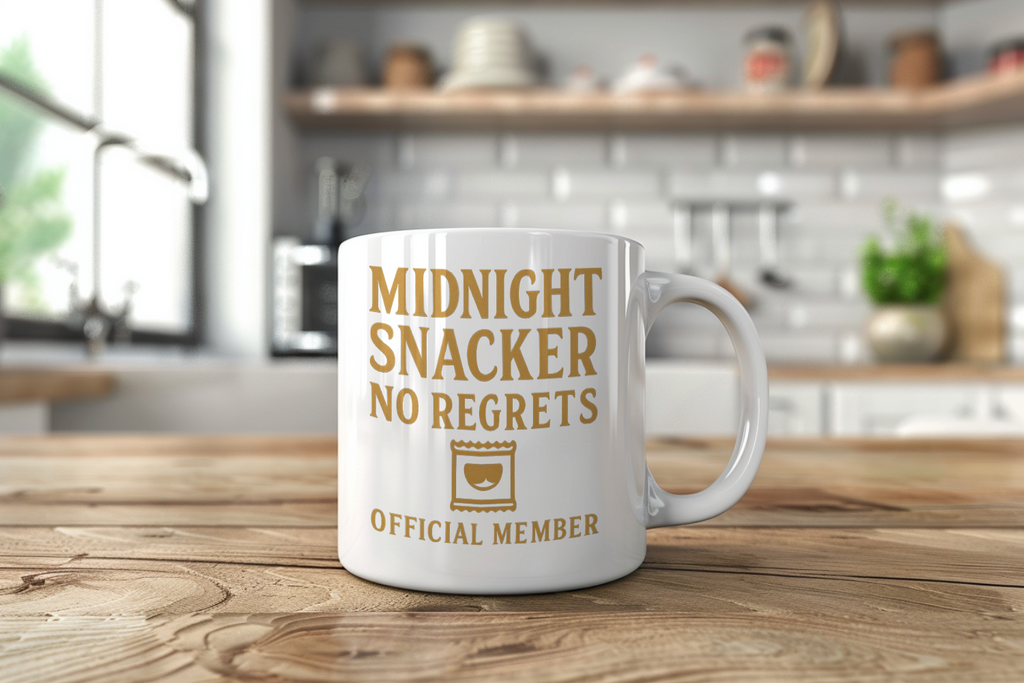 Midnight Snacker No Regrets Official Member Coffee Mug | Unique Gift | Ceramic Mug