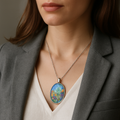 Personalized Oval Necklace • Custom Engraved lifestyle photo