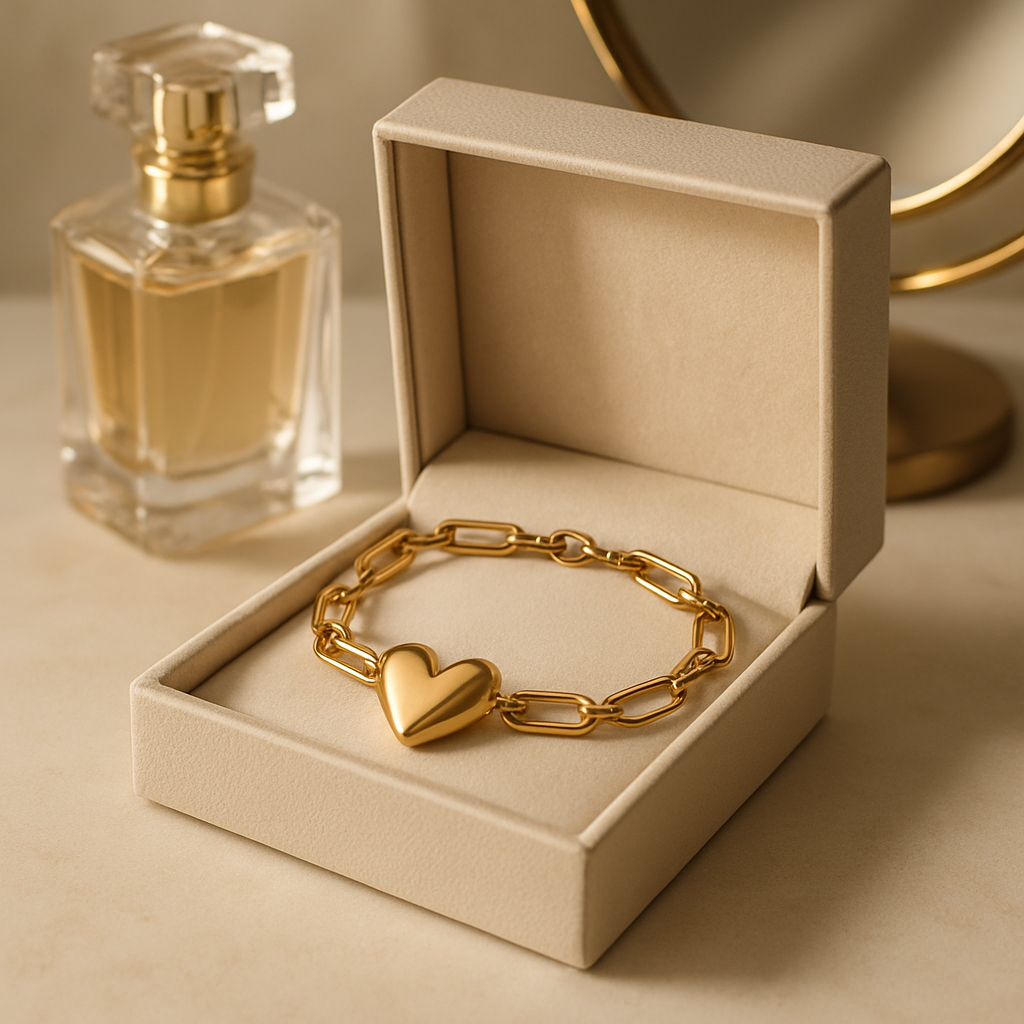 Personalized Paperclip Heart Bracelet • Custom Engraved lifestyle photo