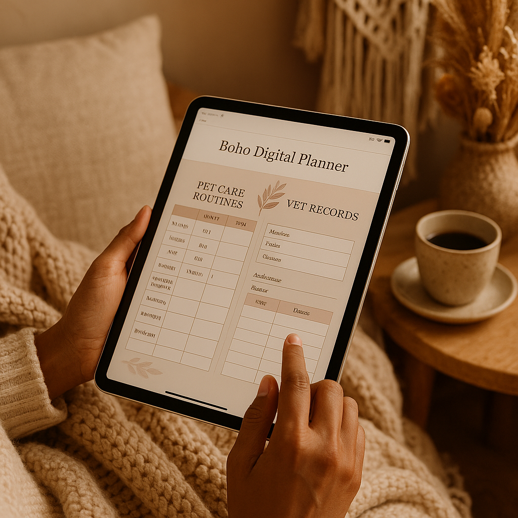 Pet Care Planner | Boho | Digital PDF 2026 preview