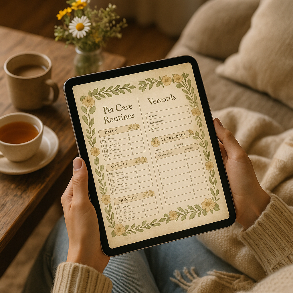 Pet Care Planner | Cottagecore | Digital PDF 2026 preview