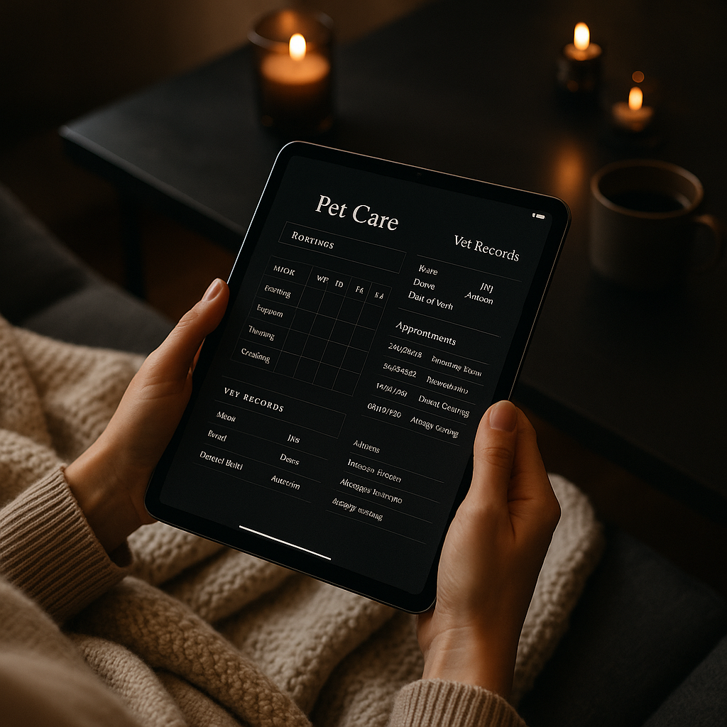 Pet Care Planner | Dark Moody | Digital PDF 2026 preview