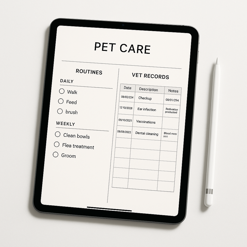 Pet Care Planner | Minimalist | Digital PDF 2026 preview