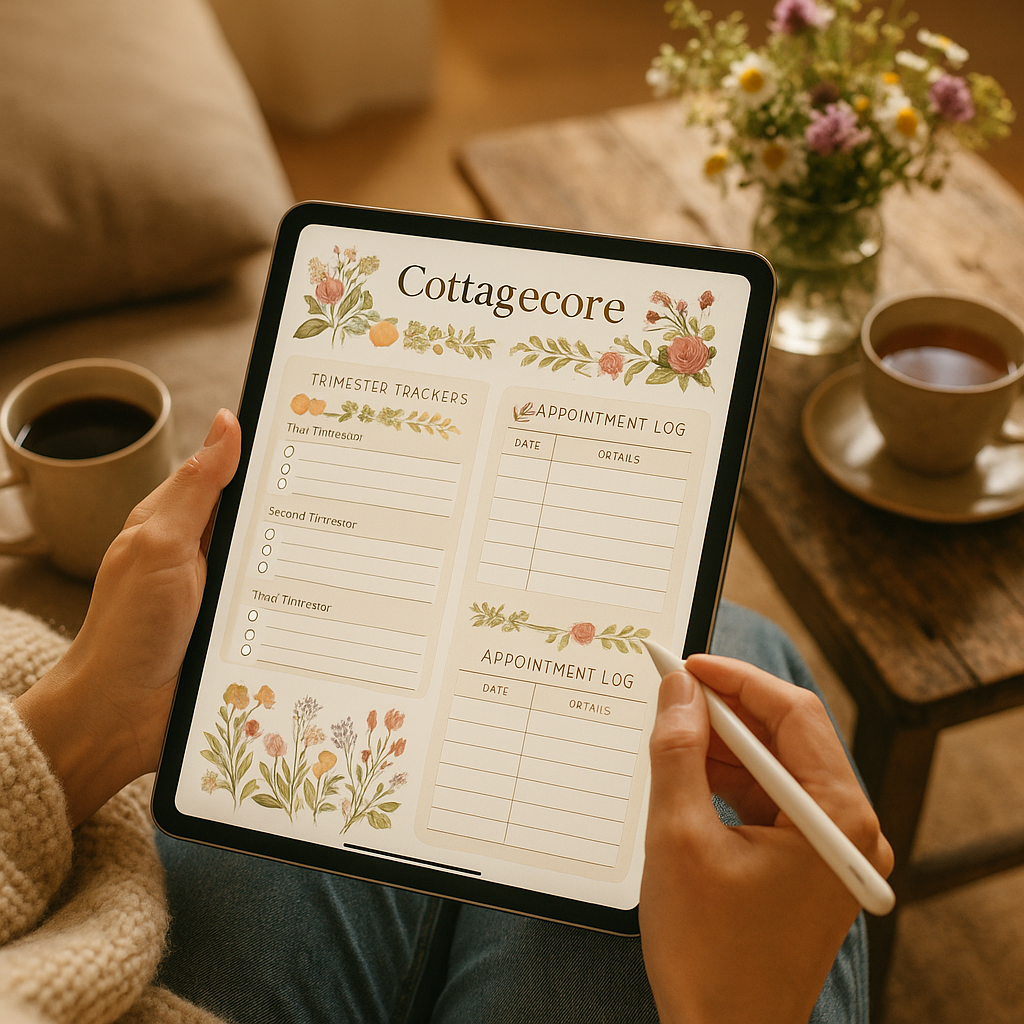 Pregnancy Planner | Cottagecore | Digital PDF 2026 preview