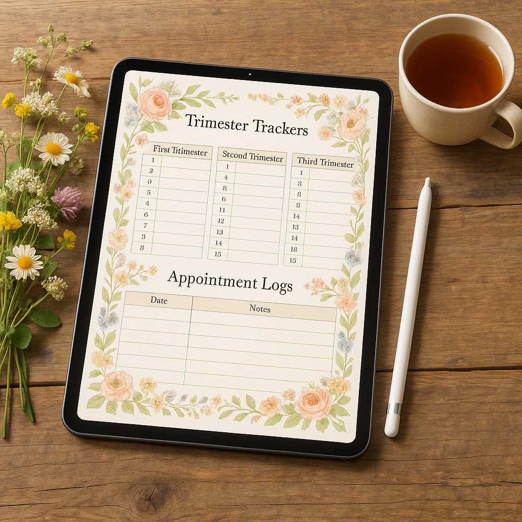 Pregnancy Planner | Cottagecore | Digital PDF 2026 preview