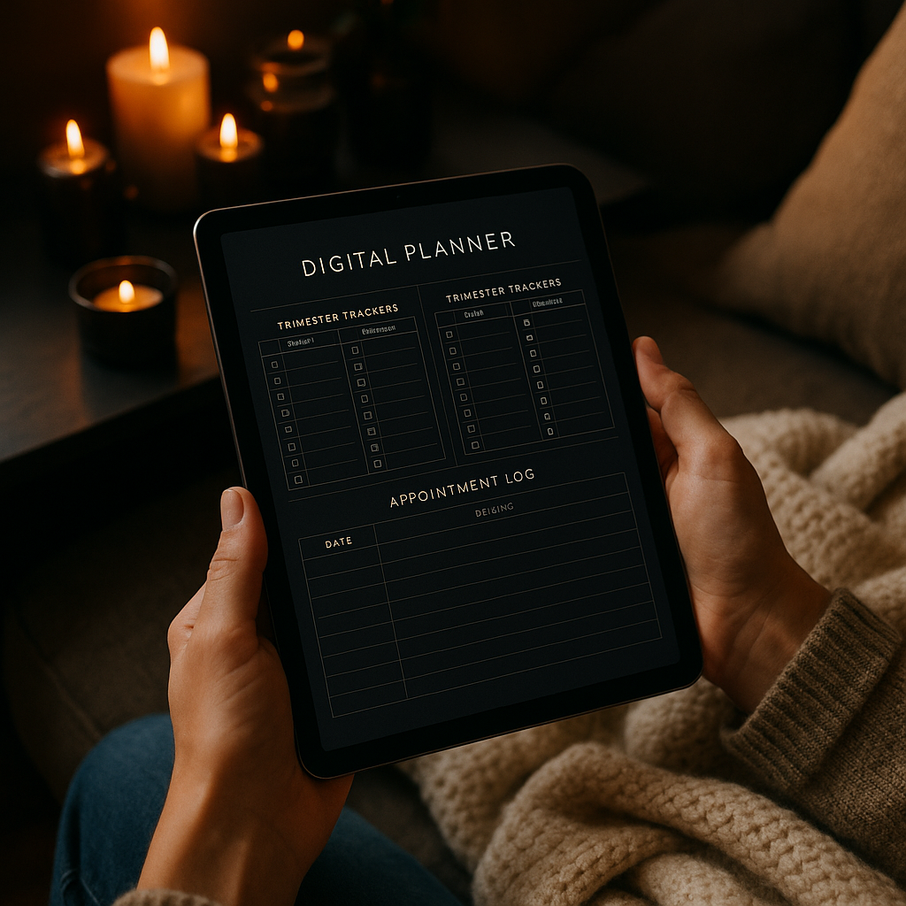 Pregnancy Planner | Dark Moody | Digital PDF 2026 preview