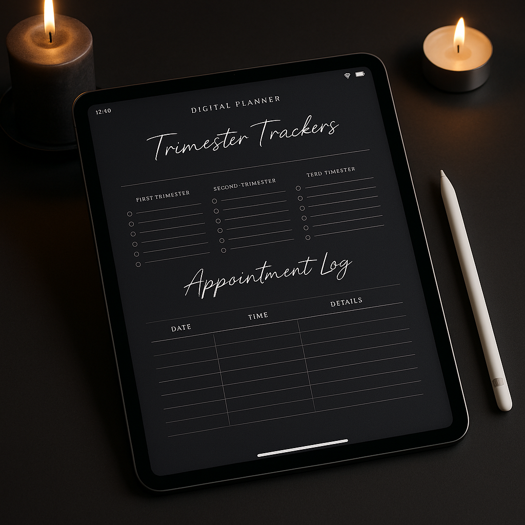 Pregnancy Planner | Dark Moody | Digital PDF 2026 preview