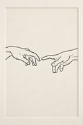 Simple line drawing of two hands almost touching | Printable Wall Art | Instant Download