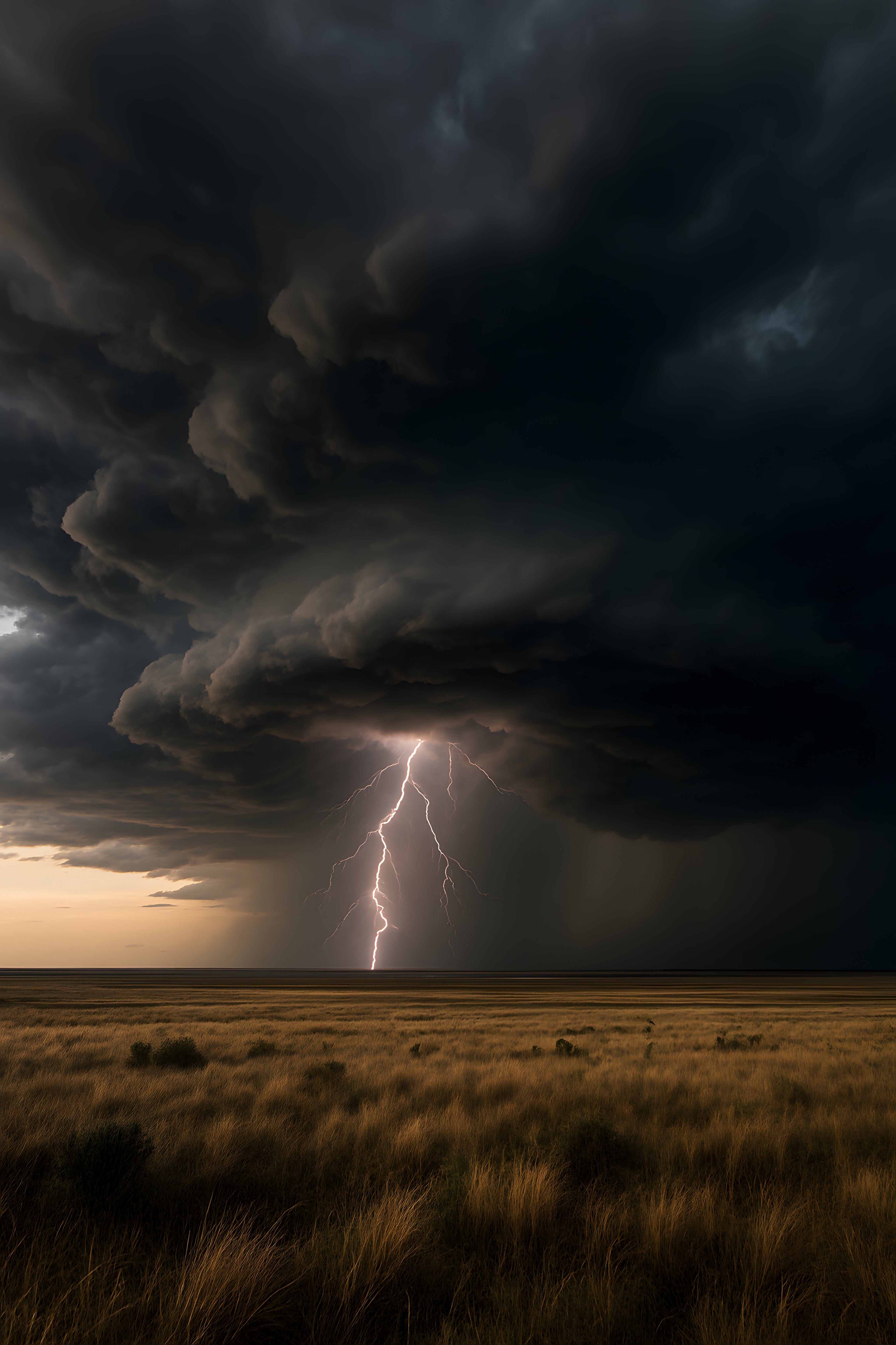 Dramatic thunderstorm approaching over open prairie | Printable Wall Art | Instant Download