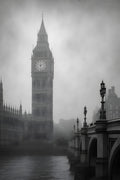 Black and white cityscape of London with Big Ben | Printable Wall Art | Instant Download