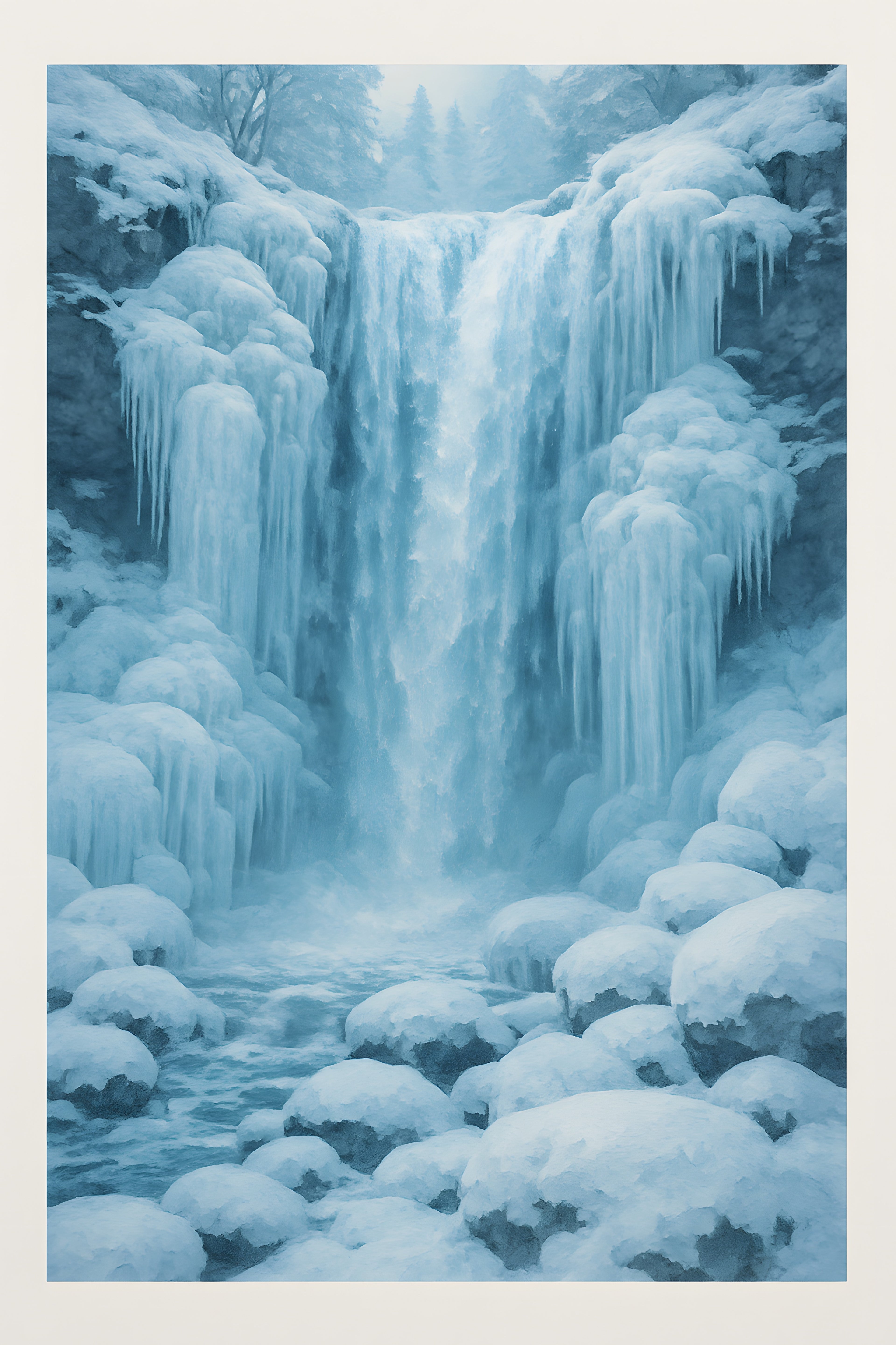 Frozen waterfall in winter | Printable Wall Art | Instant Download