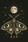 Celestial moth with moon phase wings | Printable Wall Art | Instant Download