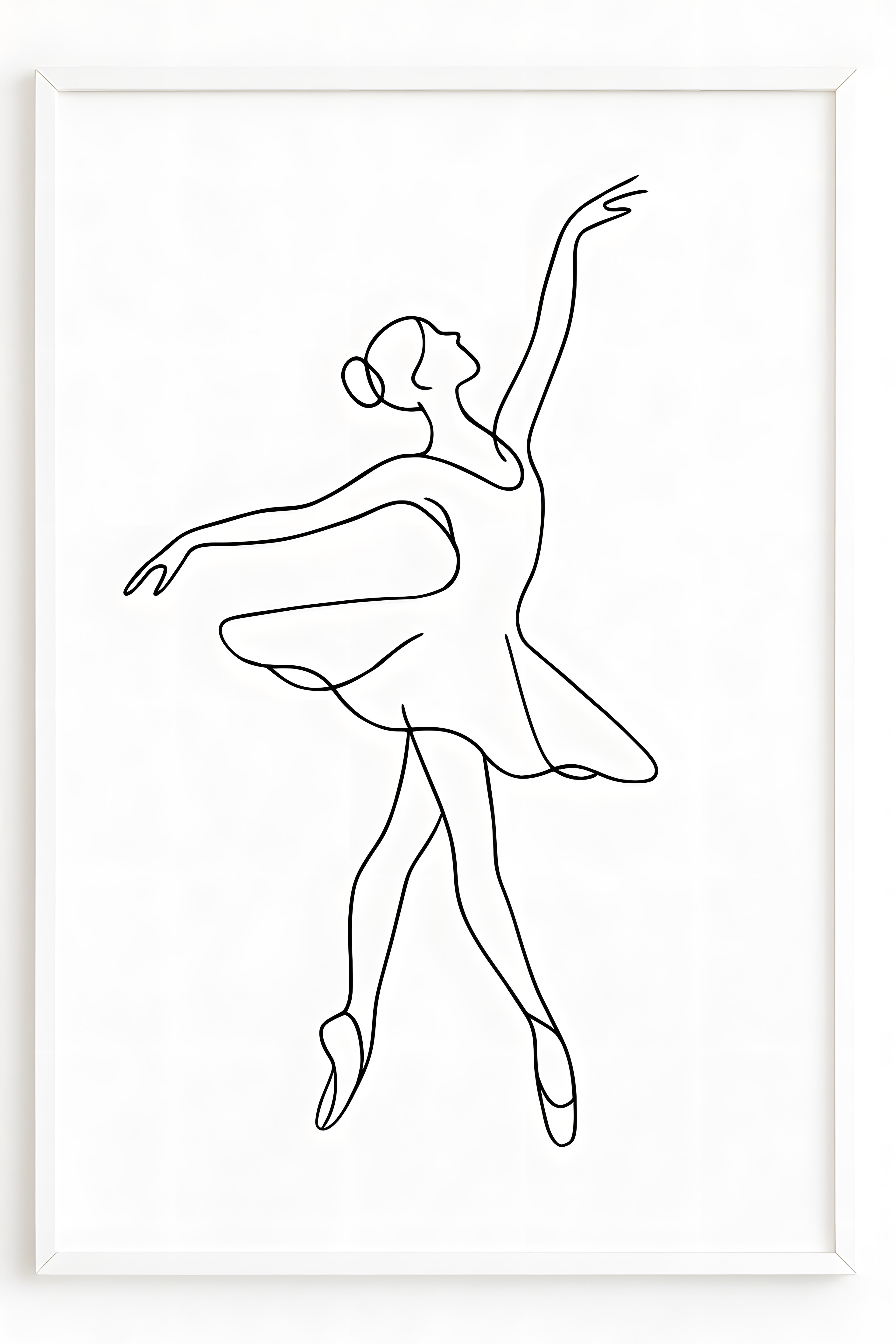 Single line drawing of a ballerina in graceful pose | Printable Wall Art | Instant Download