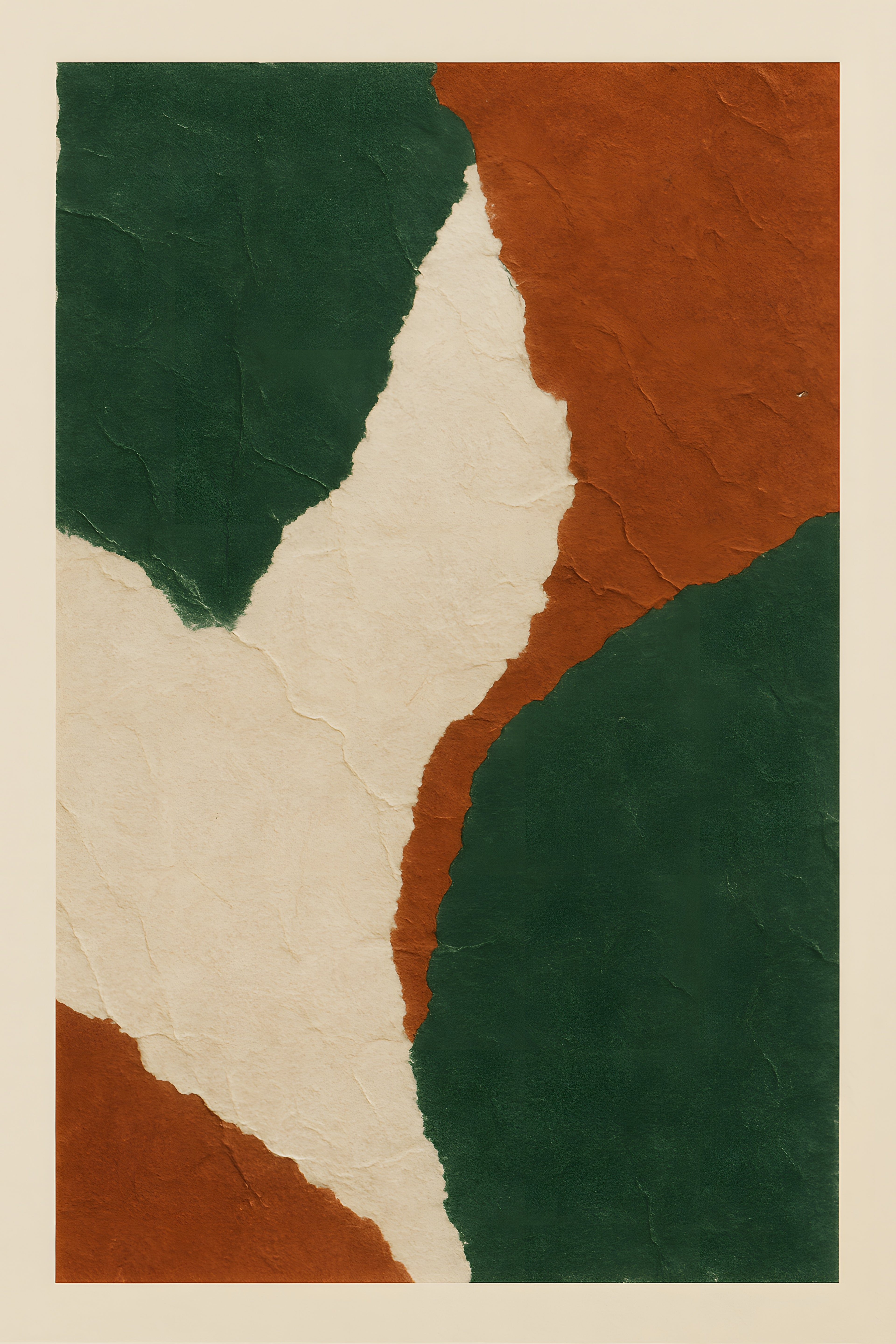 Abstract collage-style composition with torn paper textur... | Printable Wall Art | Instant Download