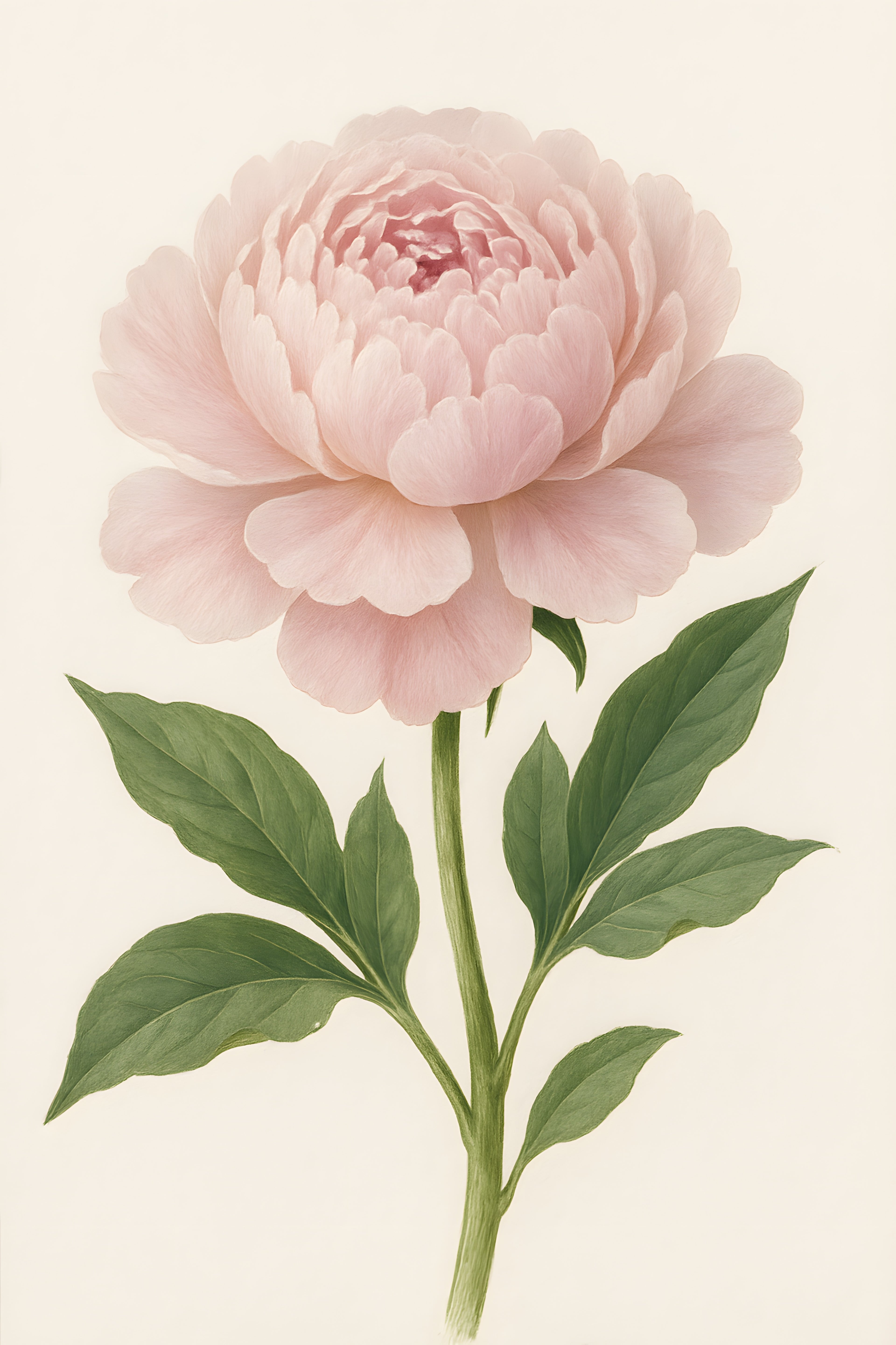 Single peony bloom in full detail | Printable Wall Art | Instant Download