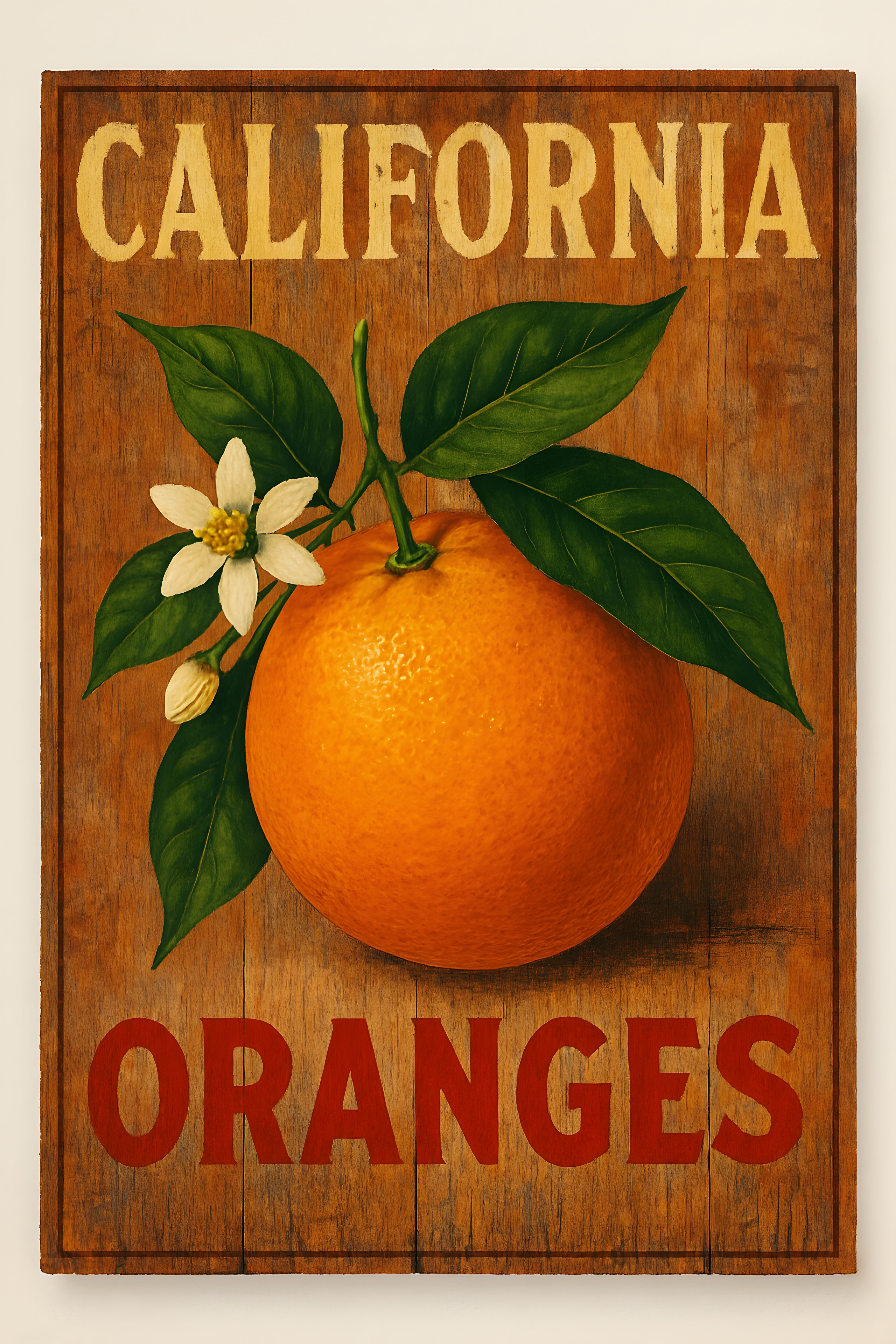 Vintage botanical citrus crate label | Printable Wall Art | Instant Download