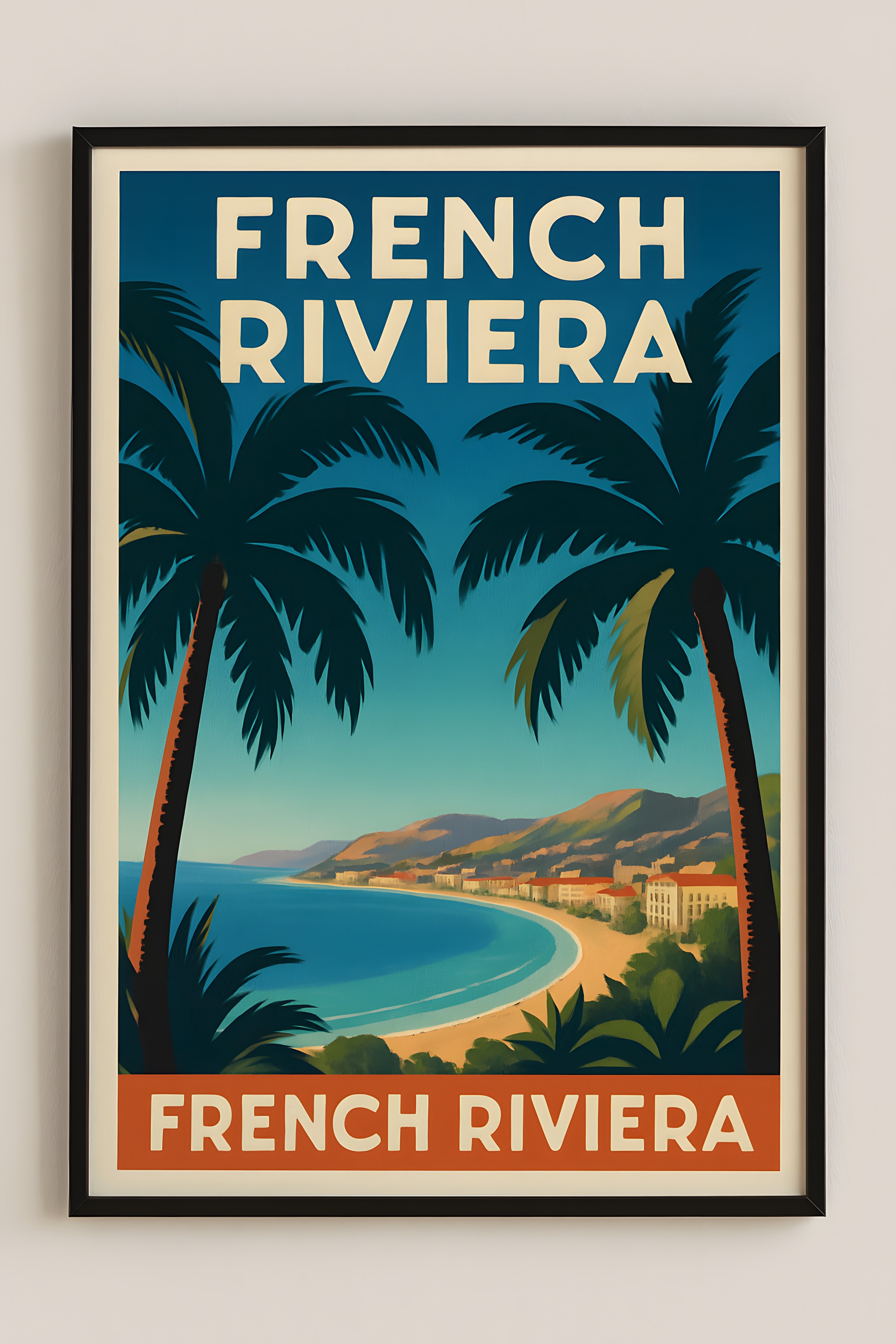 Vintage travel poster for the French Riviera | Printable Wall Art | Instant Download