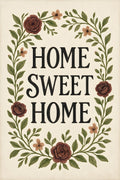 Artistic typography 'Home Sweet Home' with floral vine de... | Printable Wall Art | Instant Download