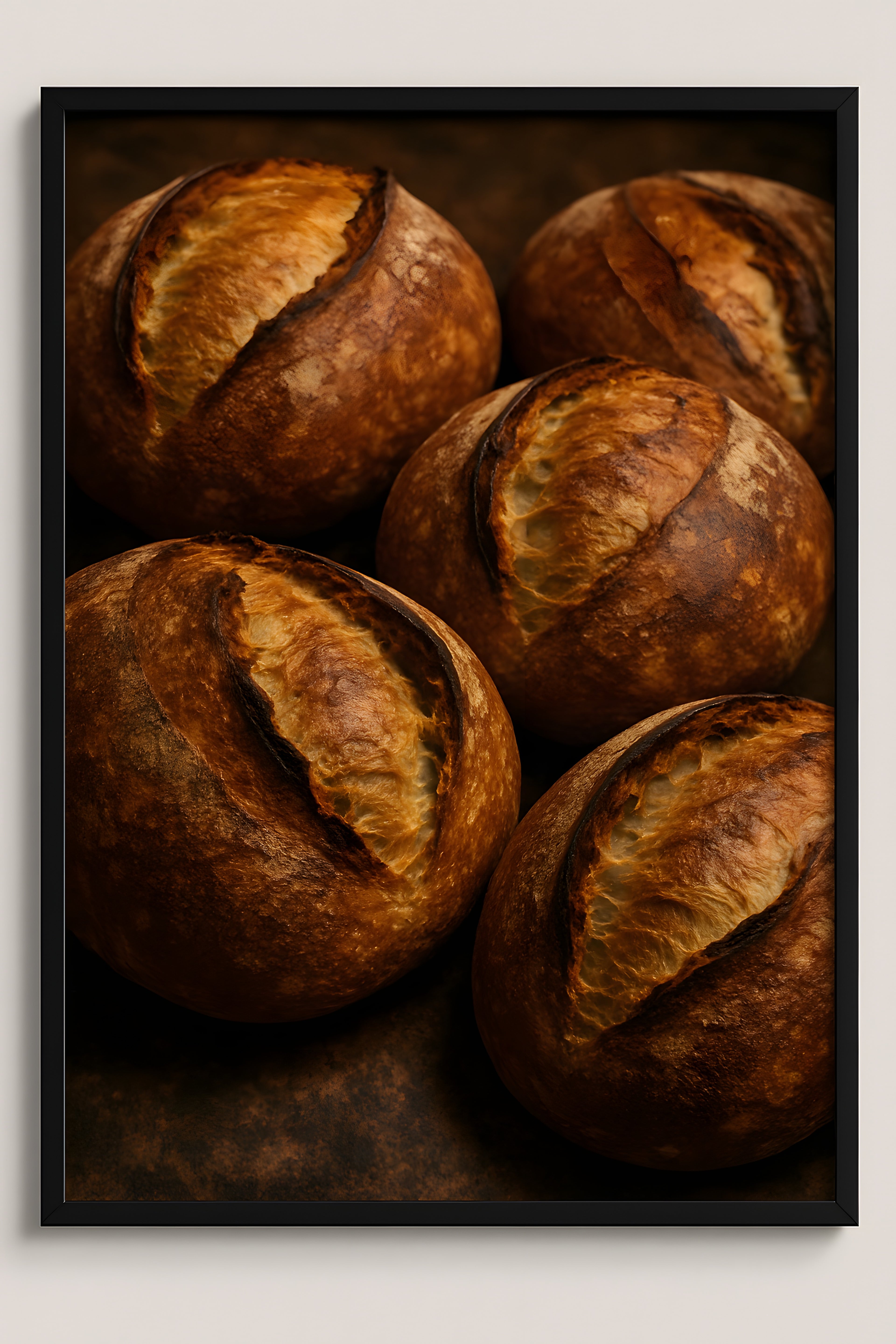 Artisan bread loaves fresh from oven | Printable Wall Art | Instant Download