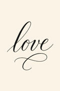 Calligraphy 'love' in continuous flowing script | Printable Wall Art | Instant Download