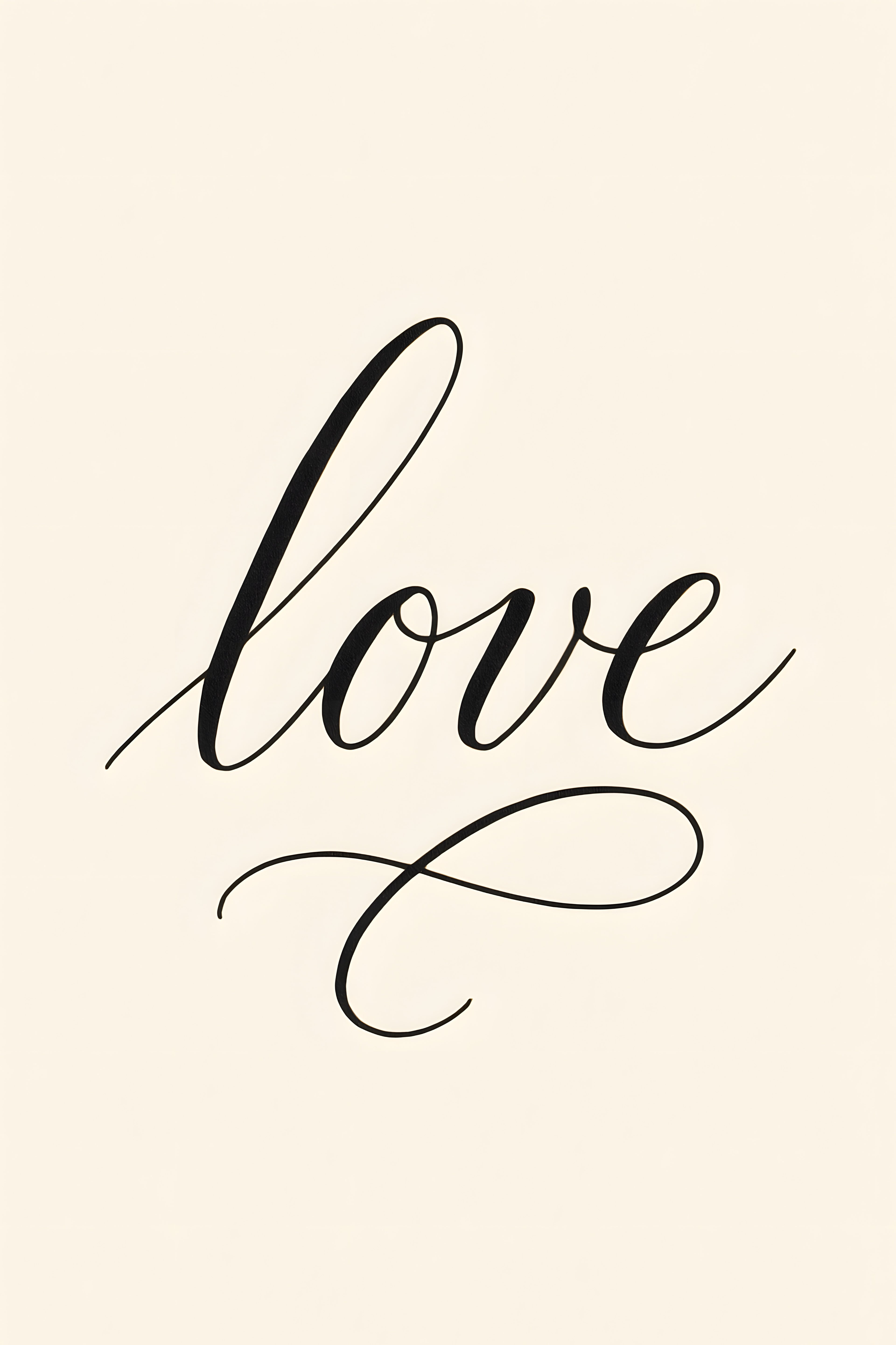 Calligraphy 'love' in continuous flowing script | Printable Wall Art | Instant Download
