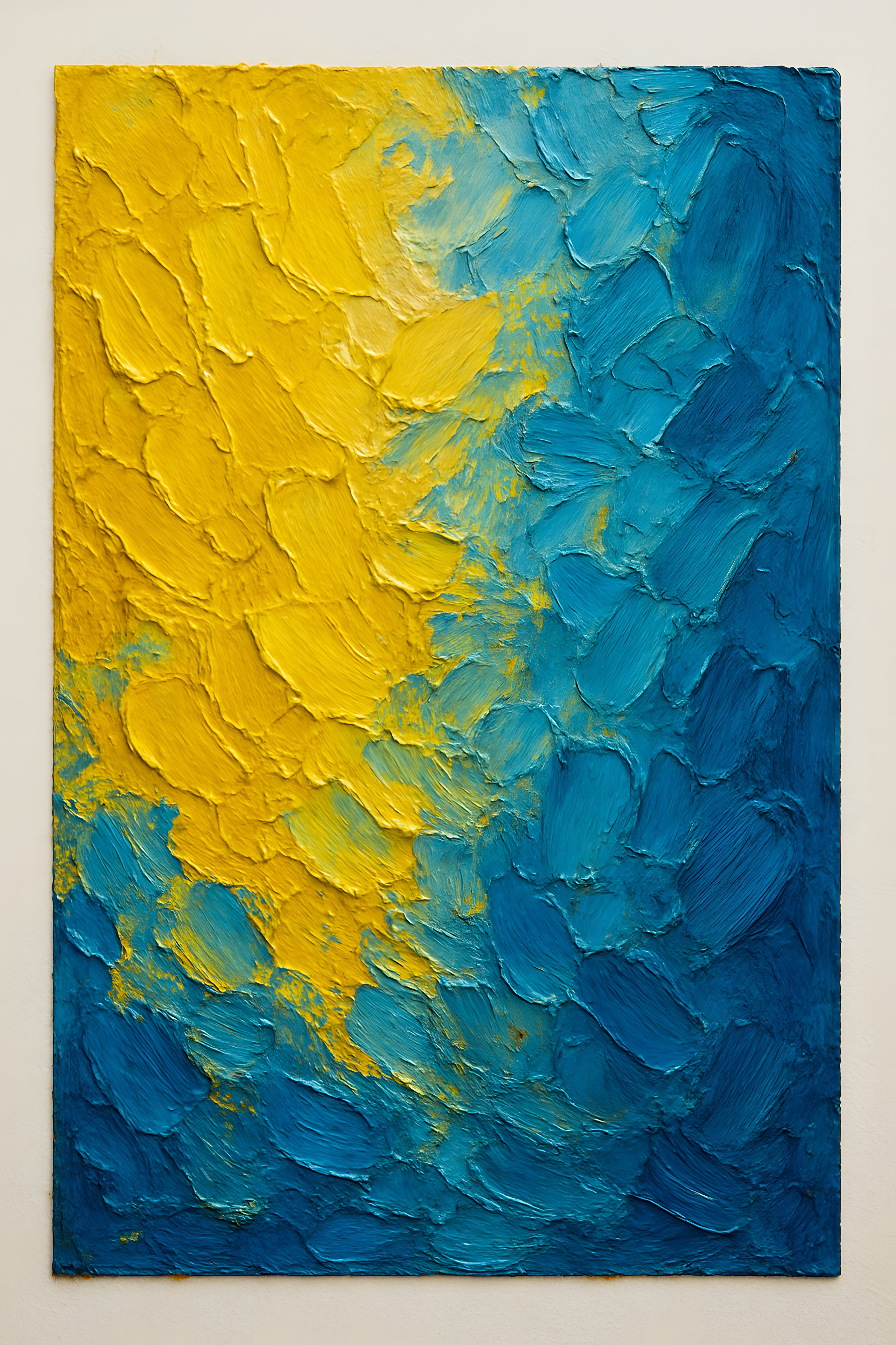 Textured abstract with heavy impasto brushstrokes in suns... | Printable Wall Art | Instant Download