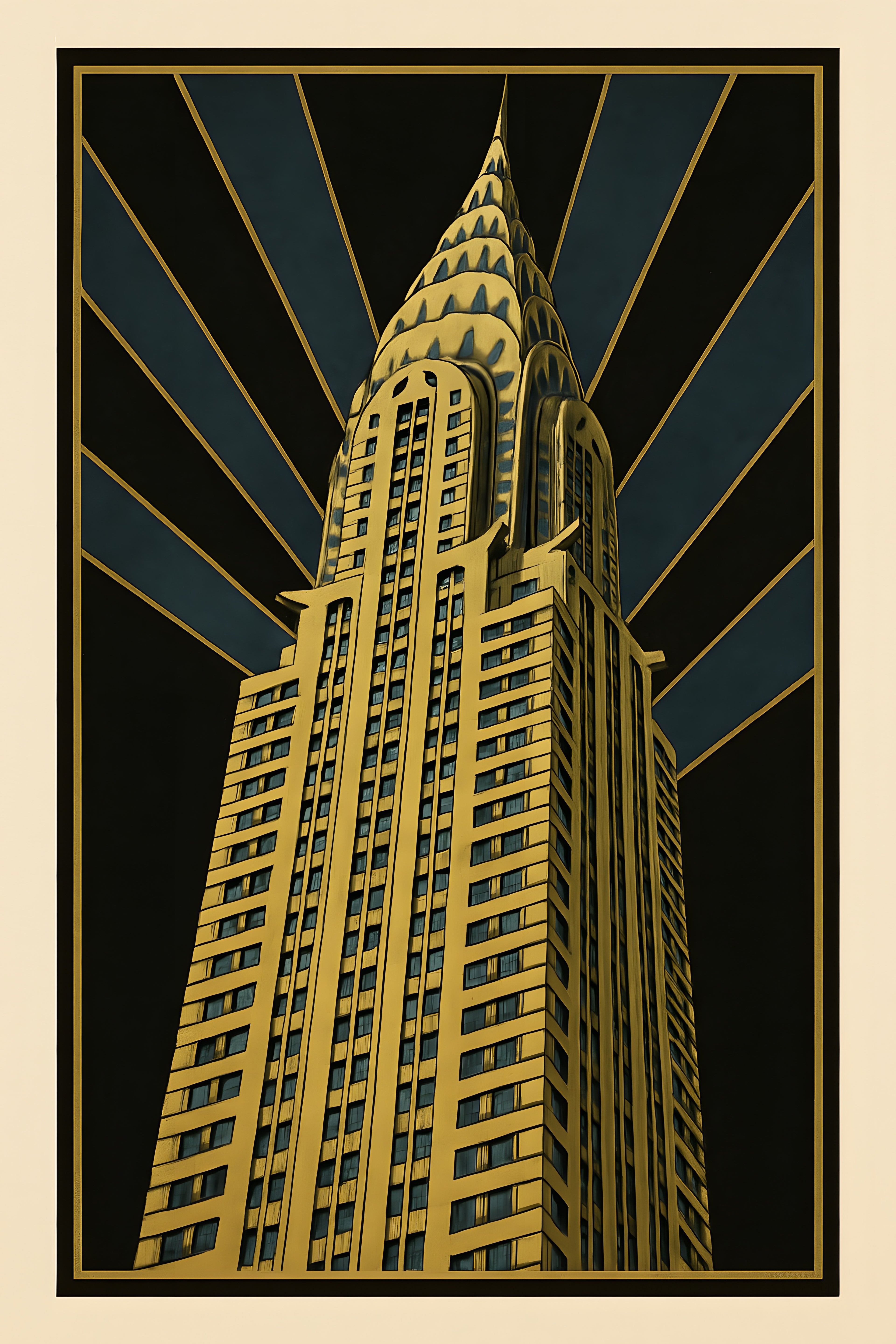 Art deco illustration of Chrysler Building | Printable Wall Art | Instant Download