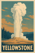 Vintage national park poster for Yellowstone | Printable Wall Art | Instant Download