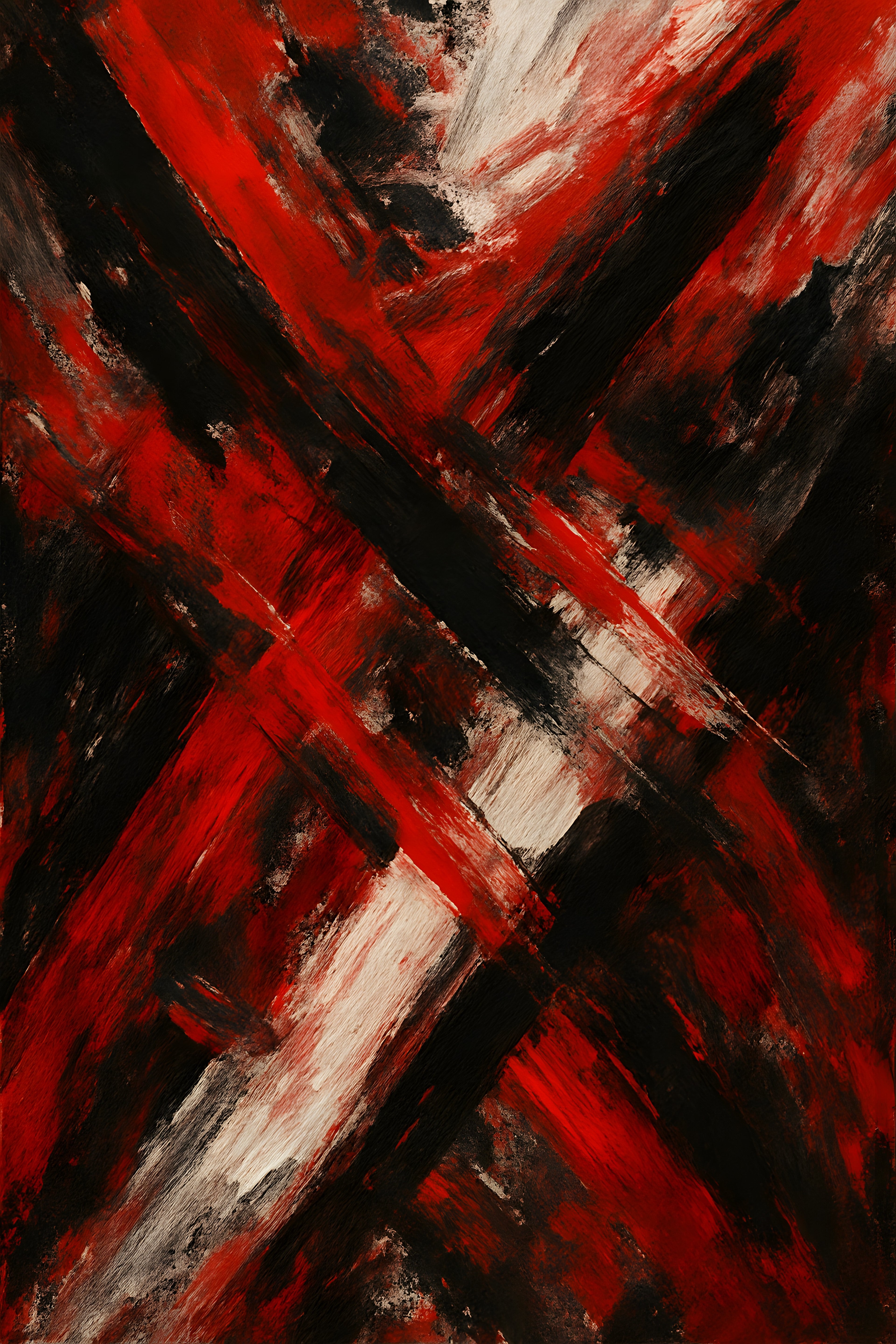 Dynamic abstract expressionist painting with energetic br... | Printable Wall Art | Instant Download