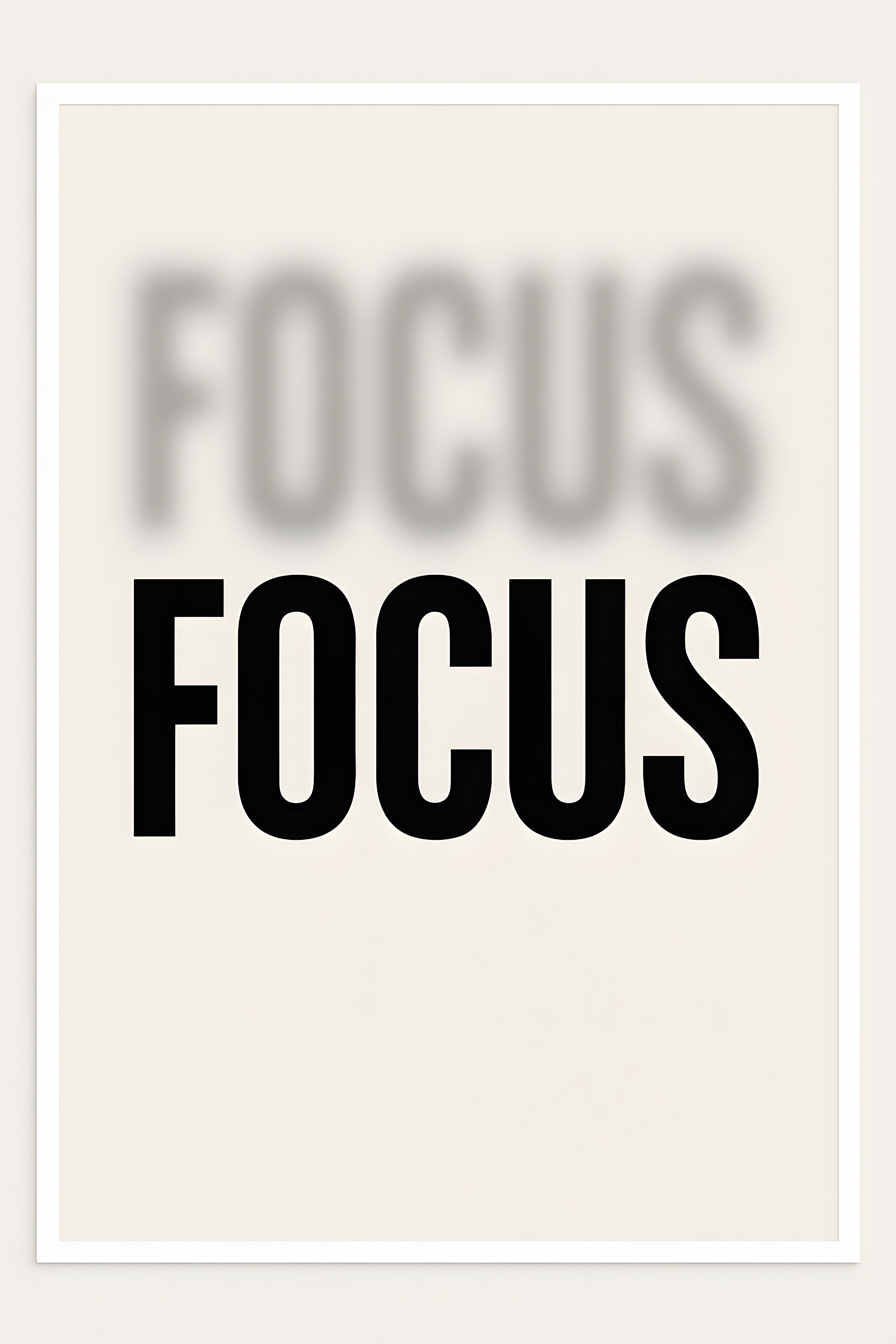 Bold typographic poster 'FOCUS' with blurred duplicate be... | Printable Wall Art | Instant Download