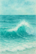 Watercolor seascape with breaking wave | Printable Wall Art | Instant Download