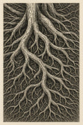 Ink drawing of tangled tree roots | Printable Wall Art | Instant Download