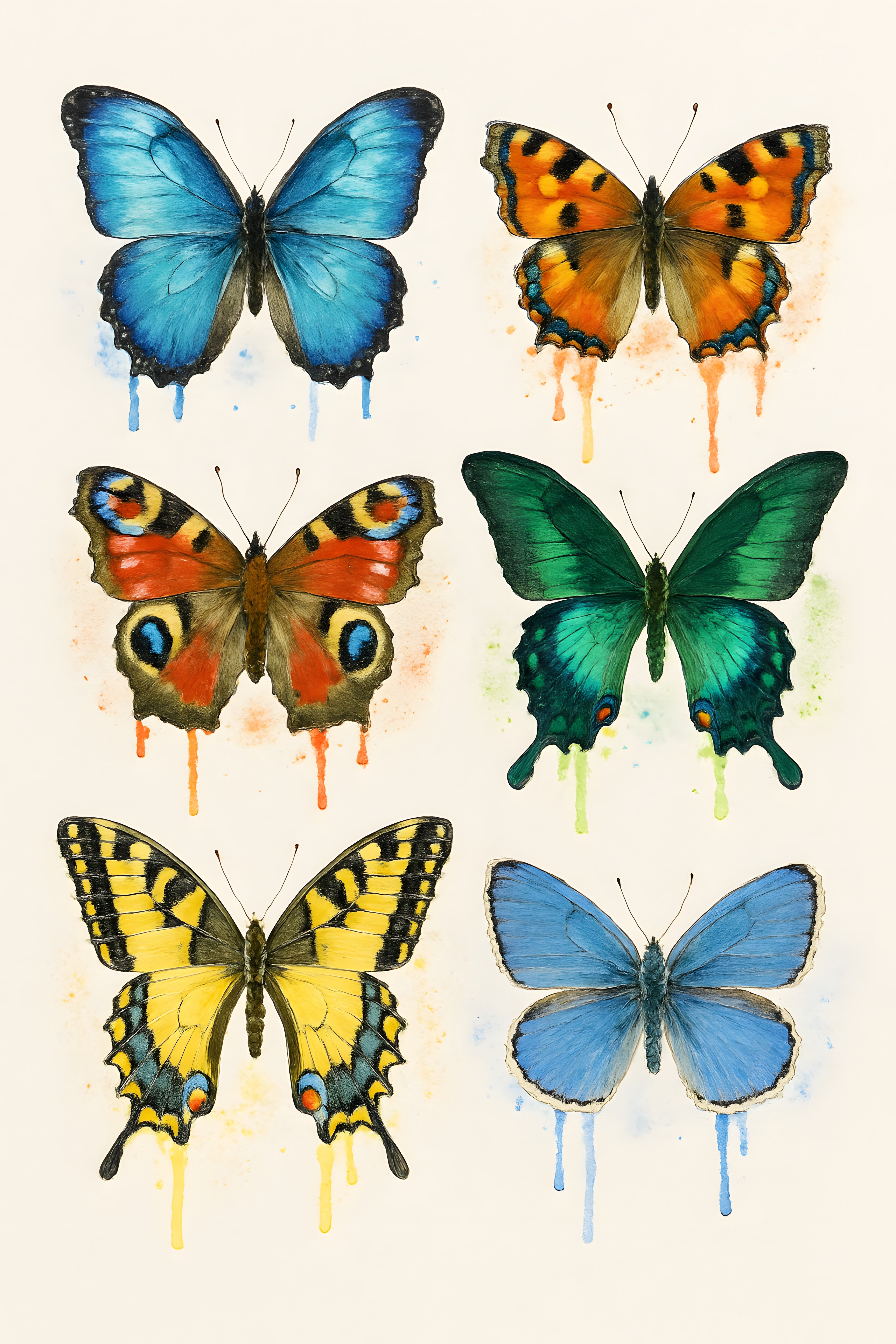 Watercolor butterfly collection | Printable Wall Art | Instant Download