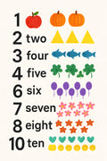 Rainbow counting poster 1-10 with matching colorful objects | Printable Wall Art | Instant Download