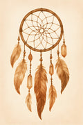 Bohemian dreamcatcher illustration with feathers and crys... | Printable Wall Art | Instant Download