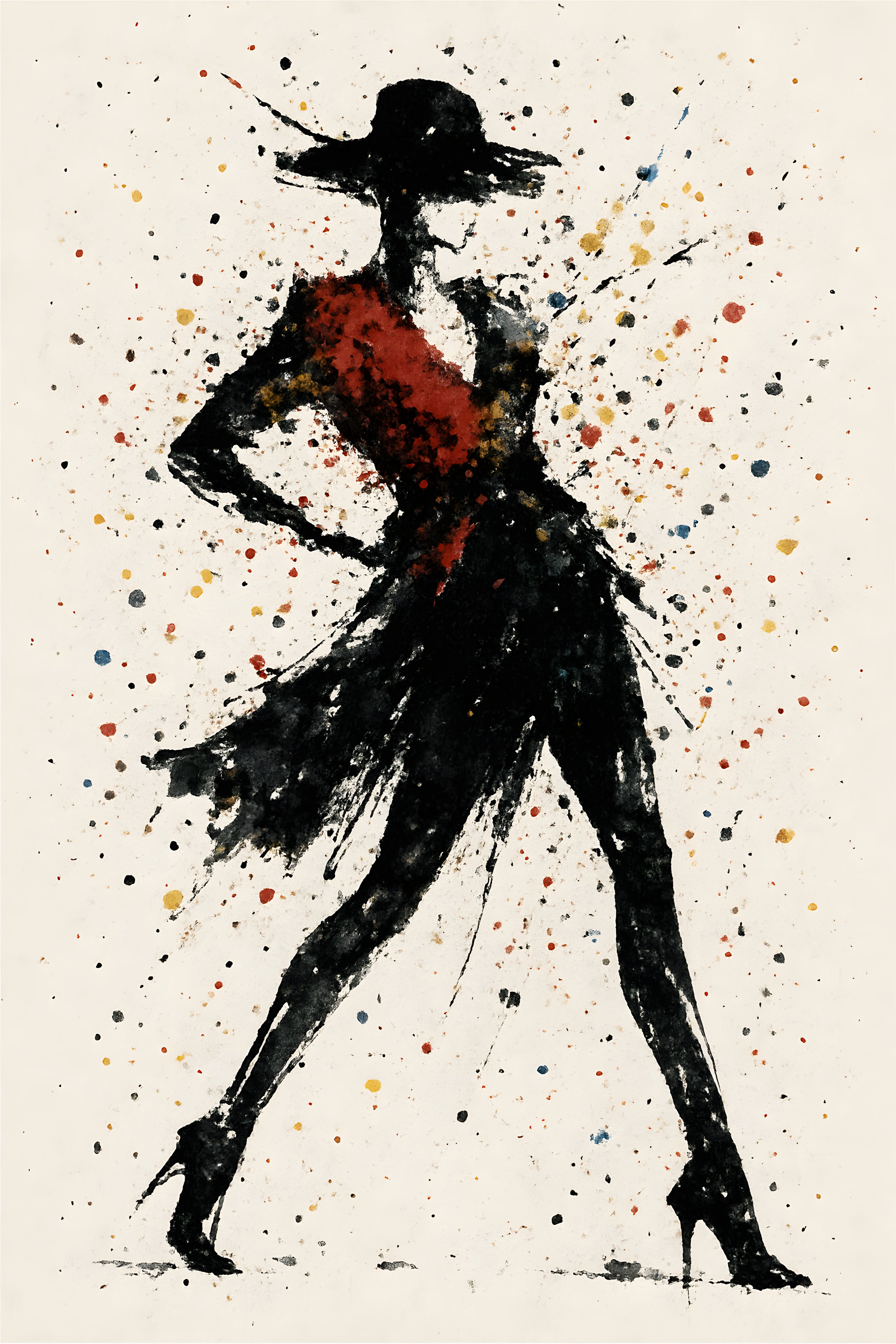 Abstract fashion figure in dynamic pose | Printable Wall Art | Instant Download