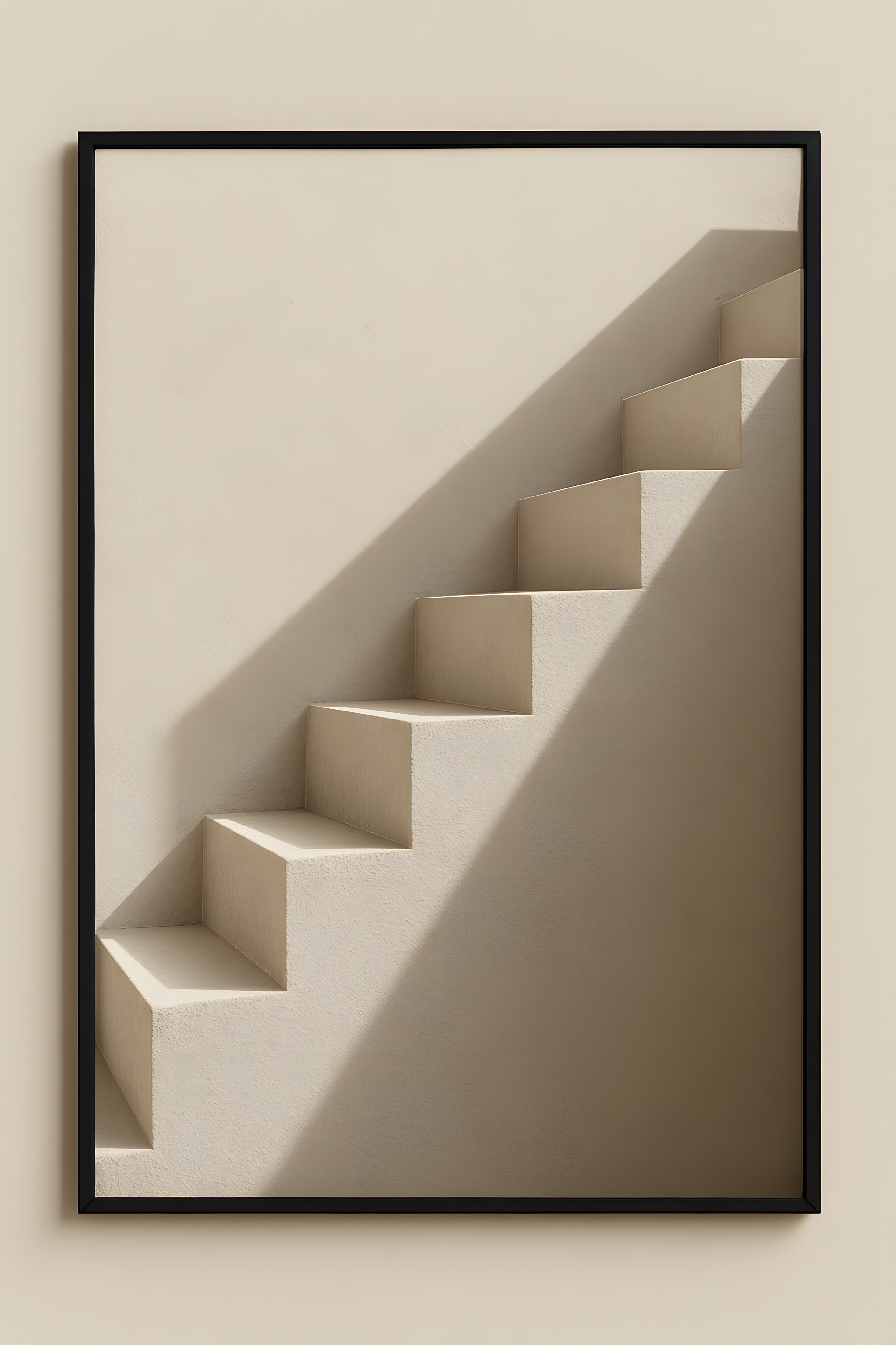 Abstract minimalist stairs ascending diagonally | Printable Wall Art | Instant Download