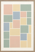 Deconstructed grid abstract with offset squares in muted ... | Printable Wall Art | Instant Download