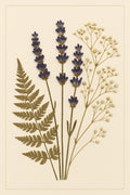 Pressed flower arrangement art print featuring dried lave... | Printable Wall Art | Instant Download