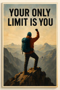Mountain climber at summit | Printable Wall Art | Instant Download