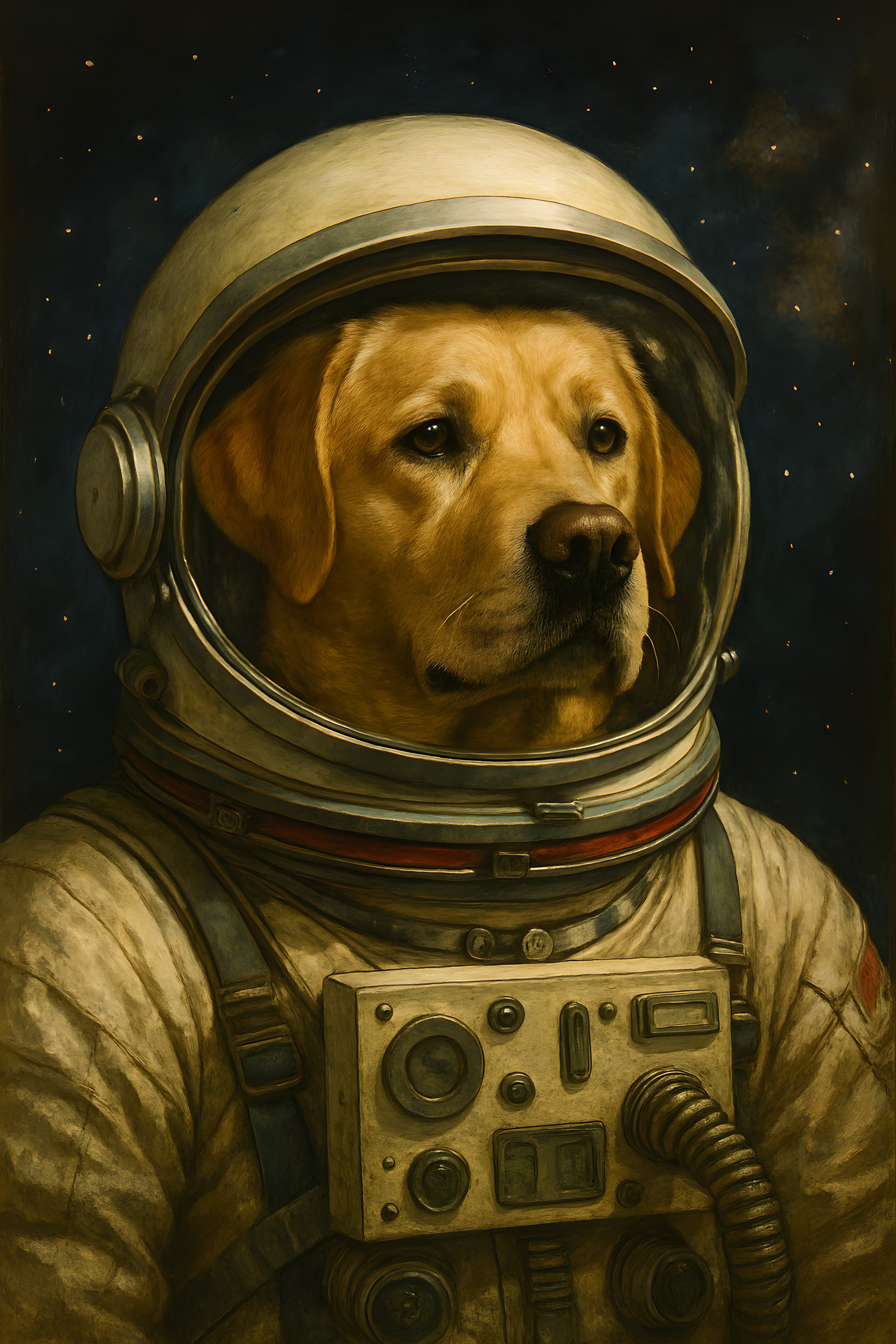 Labrador retriever portrait in astronaut helmet | Printable Wall Art | Instant Download