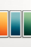 Gallery set of three abstract gradient prints: sunrise warm | Printable Wall Art | Instant Download