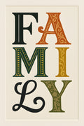 Artistic typography 'FAMILY' where each letter is a diffe... | Printable Wall Art | Instant Download
