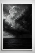 Dramatic black and white storm clouds over open ocean | Printable Wall Art | Instant Download
