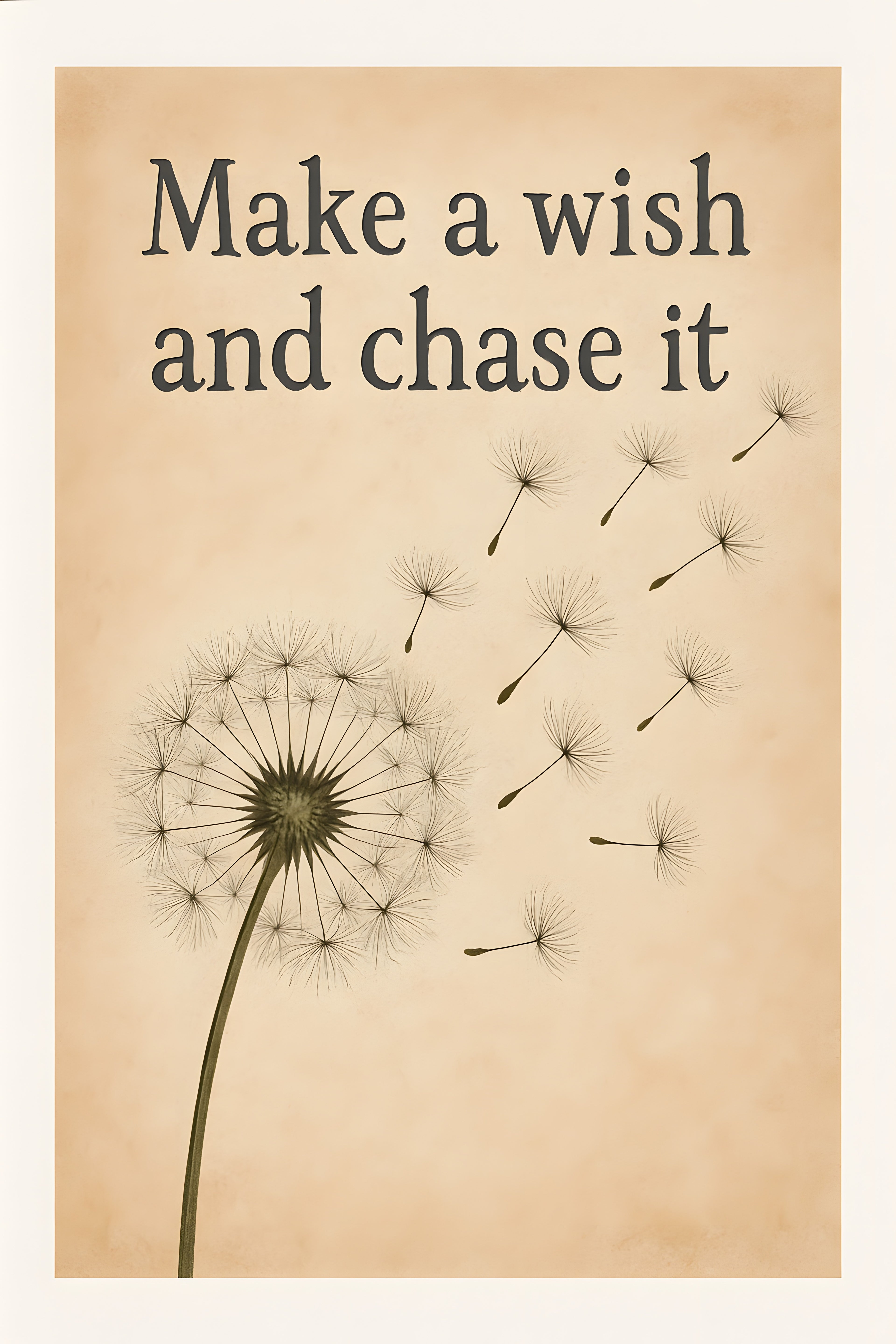 Dandelion seeds blowing in wind | Printable Wall Art | Instant Download