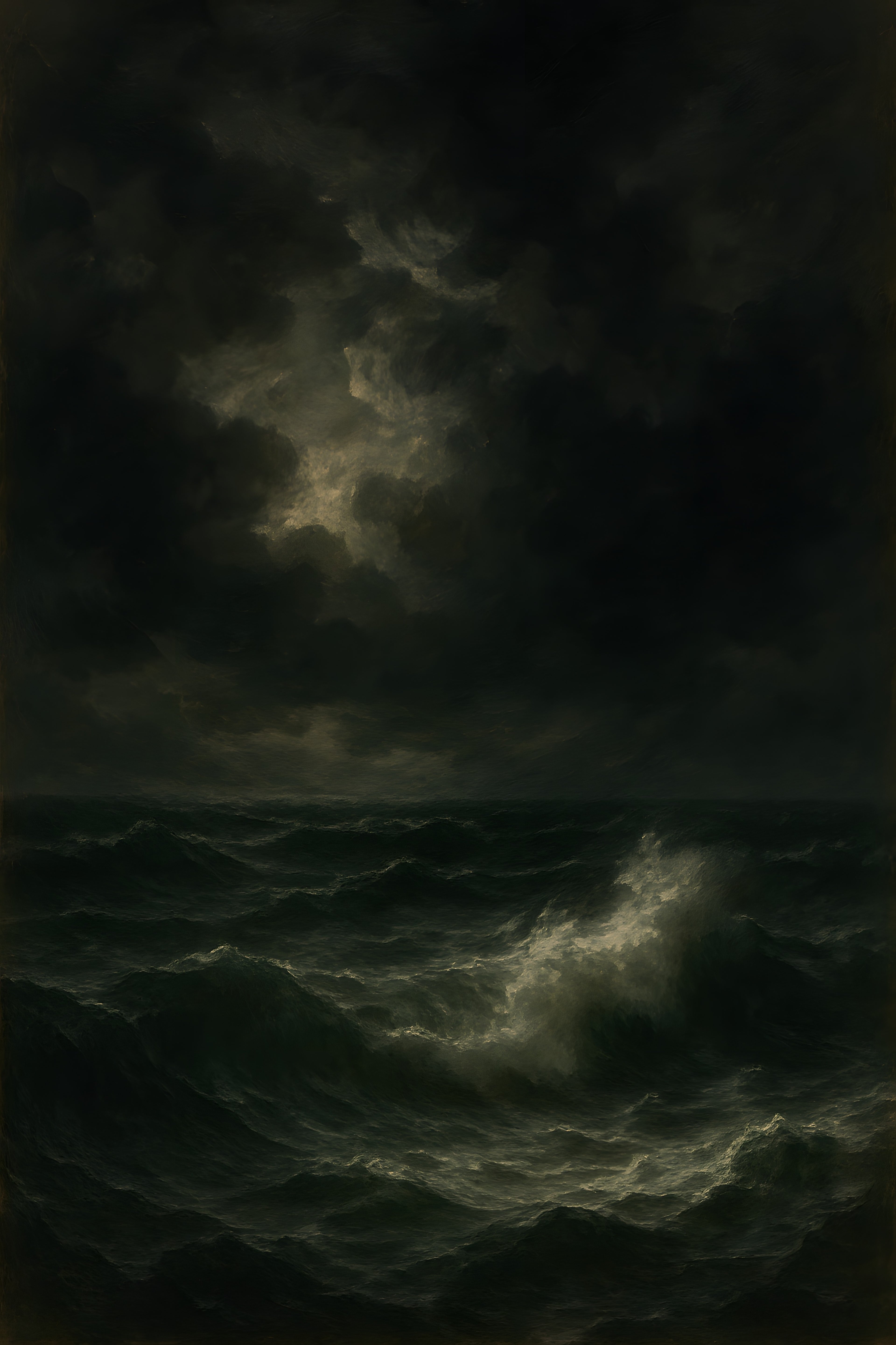 Dramatic stormy seascape with dark clouds and turbulent w... | Printable Wall Art | Instant Download
