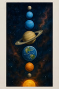 Planets aligned in solar system illustration | Printable Wall Art | Instant Download